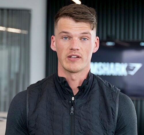 Ben Francis founder of Gymshark giving speech.